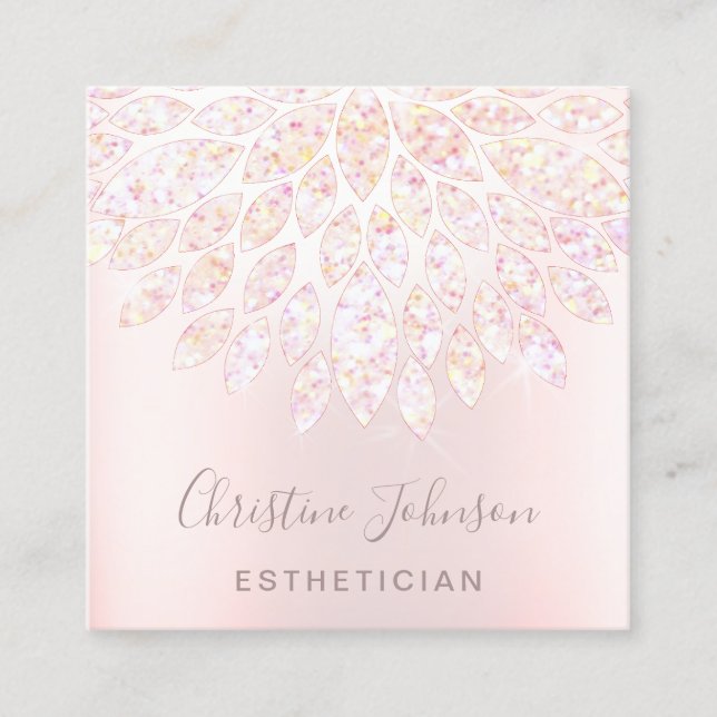 crystal dahlia decor square business card (Front)