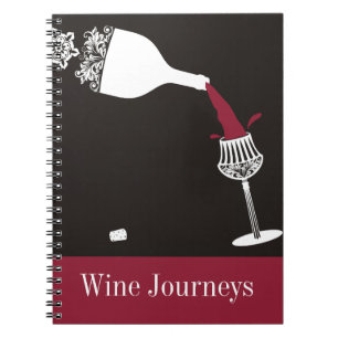 crystal decorative wine glass pouring wine bottle spiral notebook