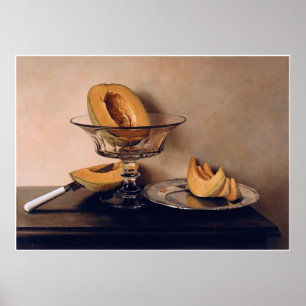 Crystal Dish with Melons by Mauro David Poster