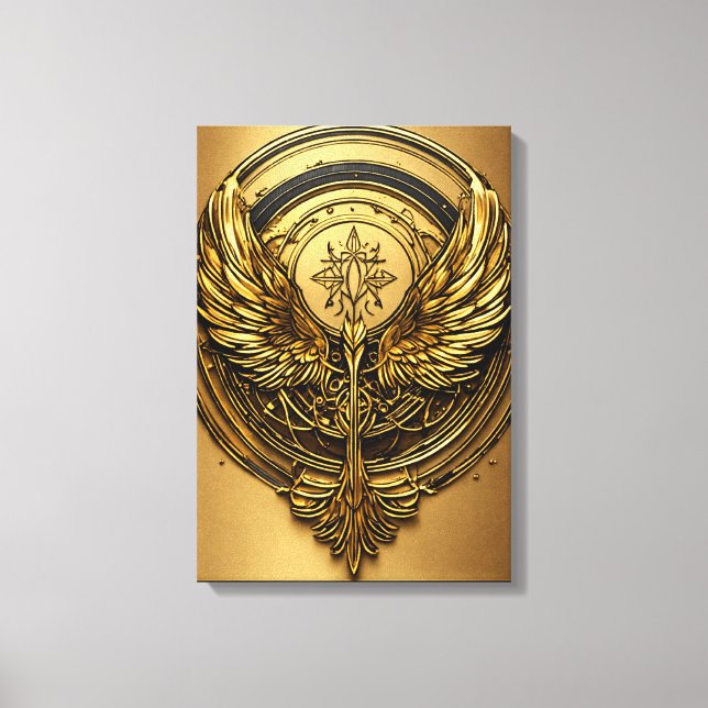 Crystal Eagle in Flight – A Mesmerizing Symbol of  Canvas Print (Front)