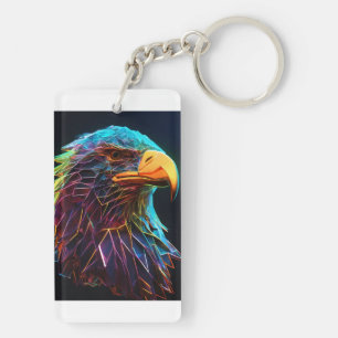 crystal eagle in flight, portraying independence key ring