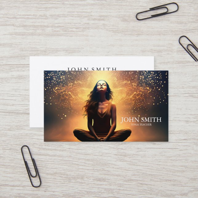 Crystal Energy Healer Chakra Spiritual Meditation Business Card (Front/Back In Situ)