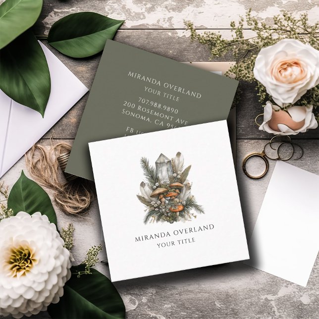 Crystal Energy Healer Spiritual Square Business Card (Creator Uploaded)