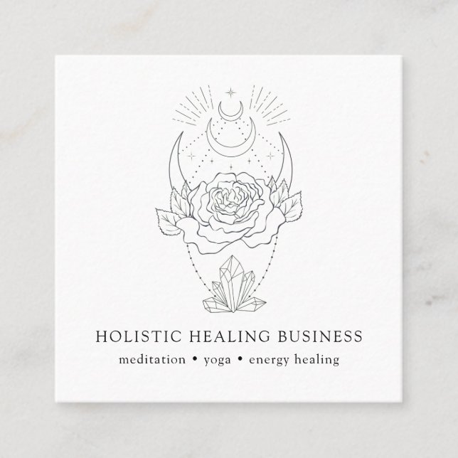 Crystal Energy Healing Wellness Business Card (Front)