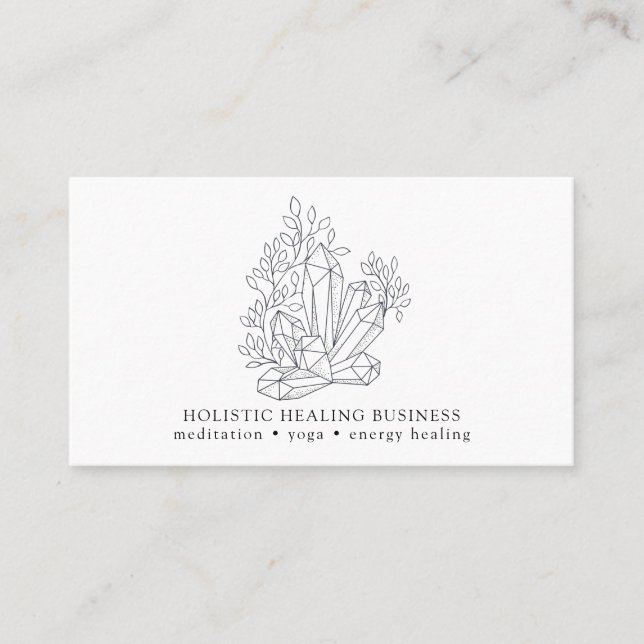 Crystal Energy Healing Wellness Business Card (Front)