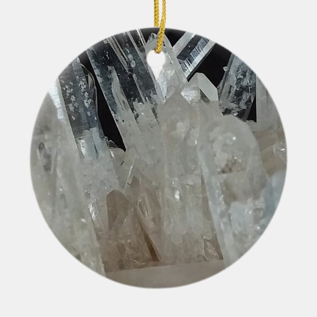 Crystal Energy Quartz Cluster Ceramic Tree Decoration (Front)