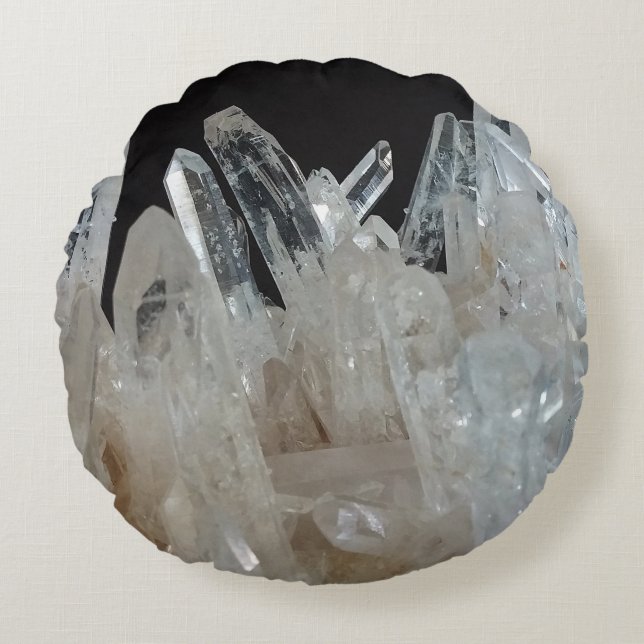 Crystal Energy Quartz Cluster Throw Pillow (Front)