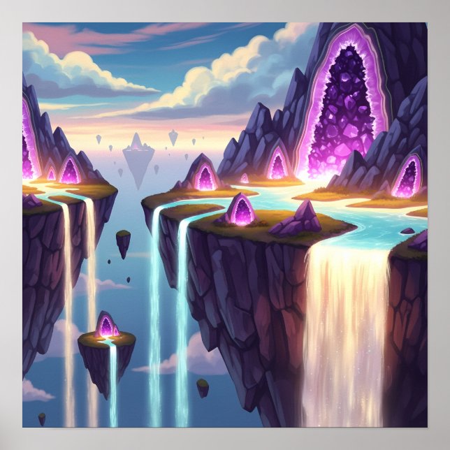 Crystal Falls of Light in Floating Dream Isles Poster (Front)