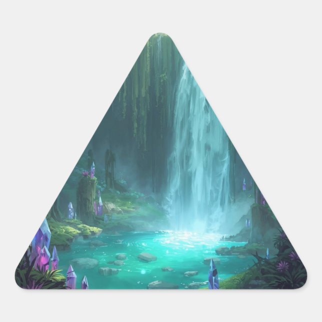 Crystal Falls of the Hidden Realm Triangle Sticker (Front)