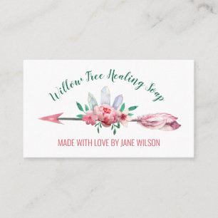 Crystal Floral Arrow Logo Soap And Candle Business Card
