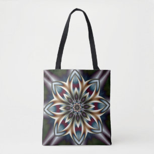 crystal flower fractal tote bag