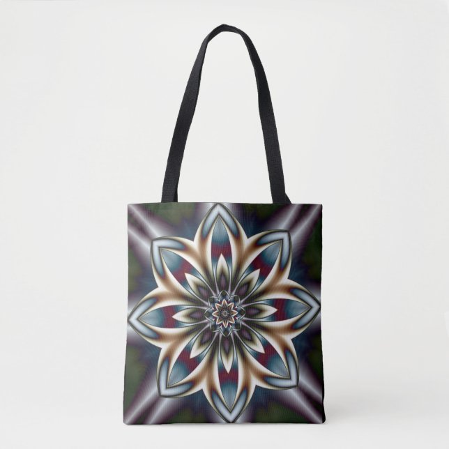 crystal flower fractal tote bag (Front)
