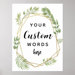 crystal foliage leaf green create your own custom poster