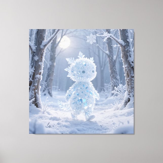 Crystal Frost Man Under the Winter Moon Canvas Print (Front)