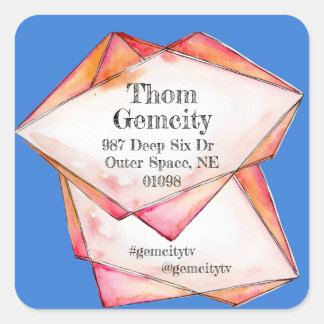 Crystal Gem Frame for Company Personal Info Square Sticker