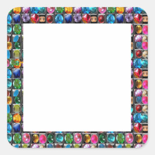 CRYSTAL GEM PEARL FRAME BLANKS : DIY 2014 SQUARE STICKER