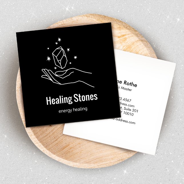 Crystal Gem Stone Energy Healer Square Business Card (Creator Uploaded)