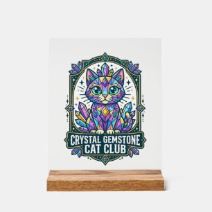 Crystal Gemstone Cat Cat Mum Gift Idea - Crystal G Acrylic Sign