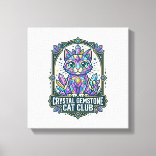 Crystal Gemstone Cat Cat Mum Gift Idea - Crystal G Canvas Print