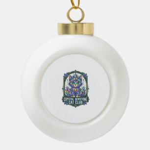 Crystal Gemstone Cat Cat Mum Gift Idea - Crystal G Ceramic Ball Christmas Ornament