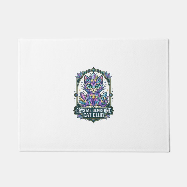 Crystal Gemstone Cat Cat Mum Gift Idea - Crystal G Doormat (Front)