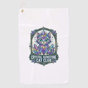 Crystal Gemstone Cat Cat Mum Gift Idea - Crystal G Golf Towel