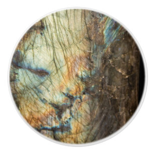 Crystal Geode Labradorite Healing Crystals Ceramic Knob