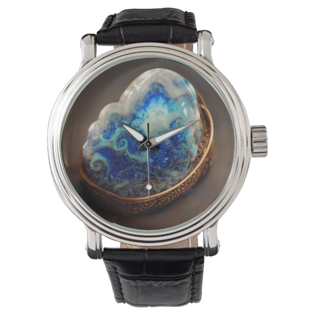 Crystal Geode Stone Cloudy Watch (Front)