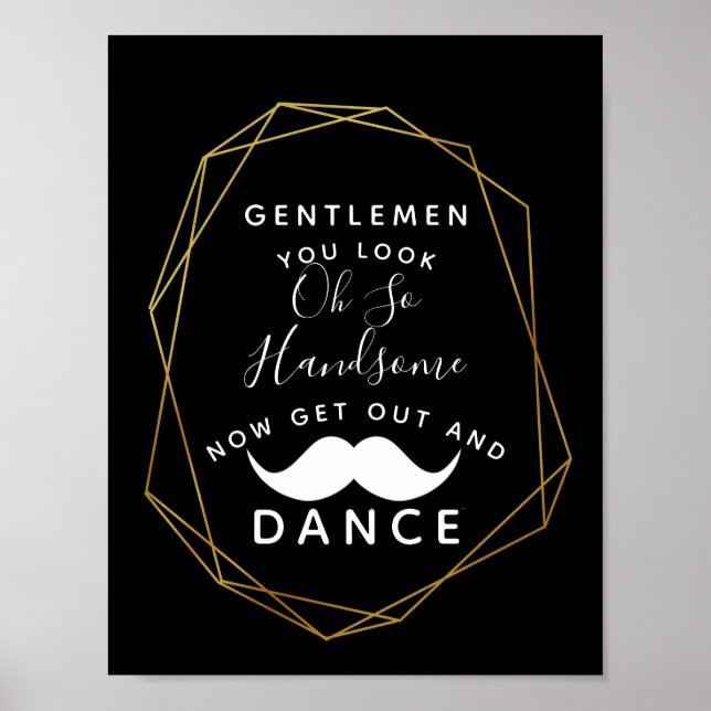 crystal geometric party GENTLEMEN BATHROOM wedding Poster (Front)