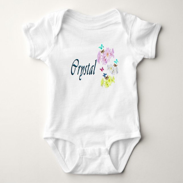 Crystal Girls Name Logo, Baby Bodysuit (Front)