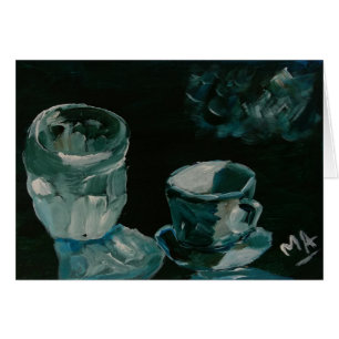Crystal glass and teacup