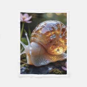 Crystal Glass Snail Glowing Amber Fleece Baby Blan Blanket