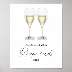 Crystal glasses Bridal shower - Your recipe card Poster