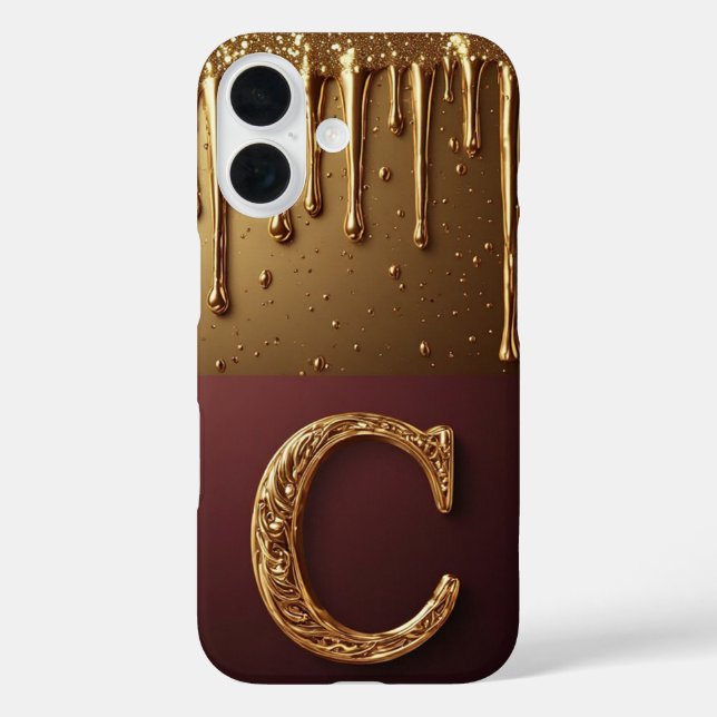 💎 Crystal Glitter C Monogram Dripping Luxe  Case-Mate iPhone Case (Back)