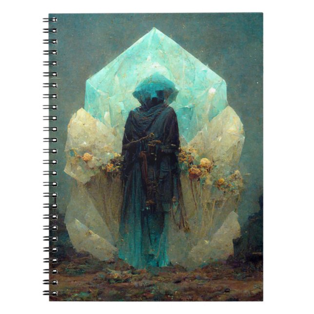 Crystal Guardian Alien Sci-Fi Fantasy Notebook (Front)