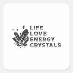 Crystal Healing Gemstone Life Love Energy Crystals Square Sticker