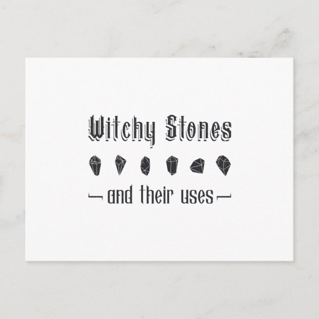 Crystal Healing Witchy Stones And Their Uses Gift Postcard (Front)