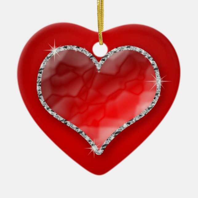 Crystal Heart Ceramic Tree Decoration (Front)