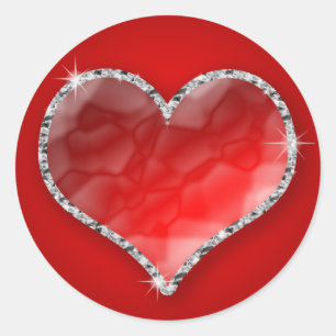 Crystal Heart Classic Round Sticker