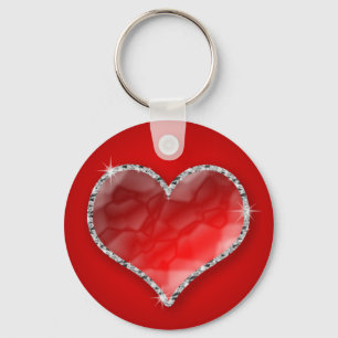 Crystal Heart Key Ring