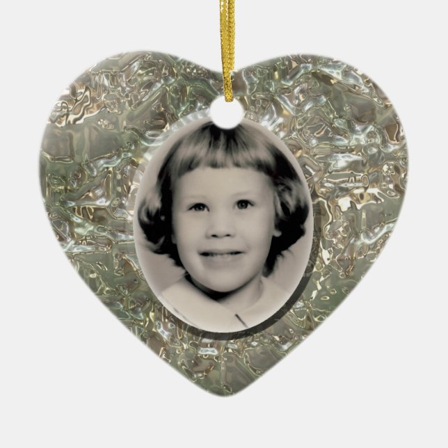 Crystal Heart Memorial Ornament Customisable (Front)