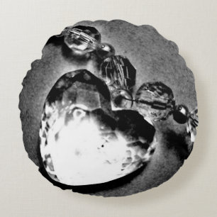 Crystal Heart Round Cushion