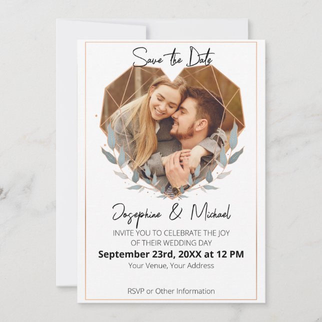Crystal Heart Save The Date (Front)
