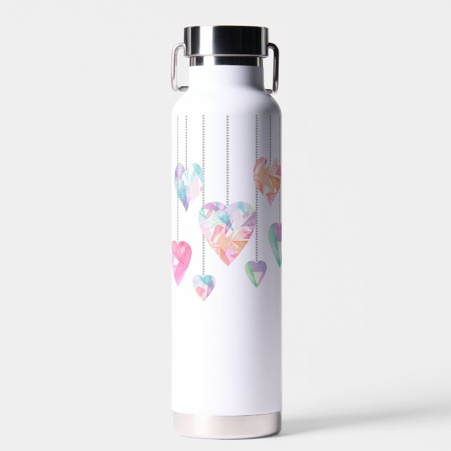 Crystal Hearts Water Bottle (Front)