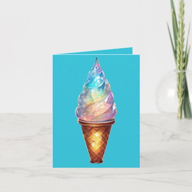 Crystal Ice Cream Cone  Thank You Card (Front)