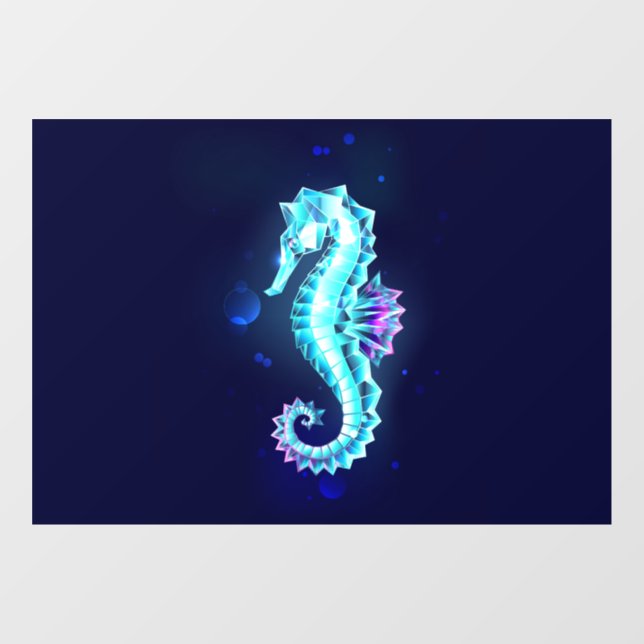 Crystal Ice Seahorse on Blue Background (Sheet)