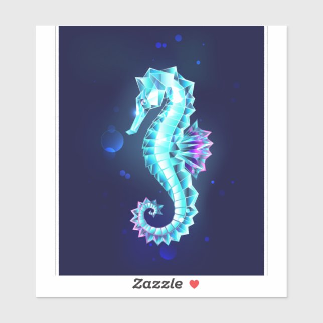 Crystal Ice Seahorse on Blue Background (Sheet)