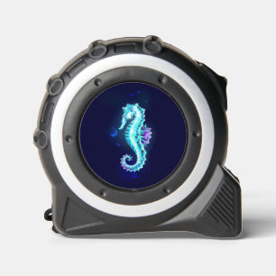 Crystal Ice Seahorse on Blue Background 1
