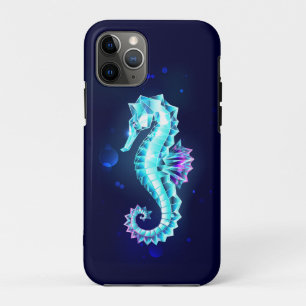 Crystal Ice Seahorse on Blue Background Case-Mate iPhone Case