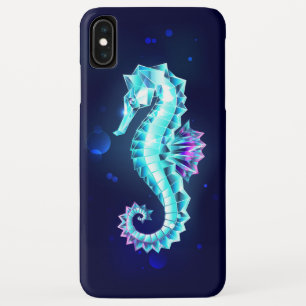 Crystal Ice Seahorse on Blue Background Case-Mate iPhone Case